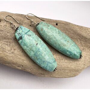 Vintage Southwestern Turquoise and Sterling Silver Dangle Earrings